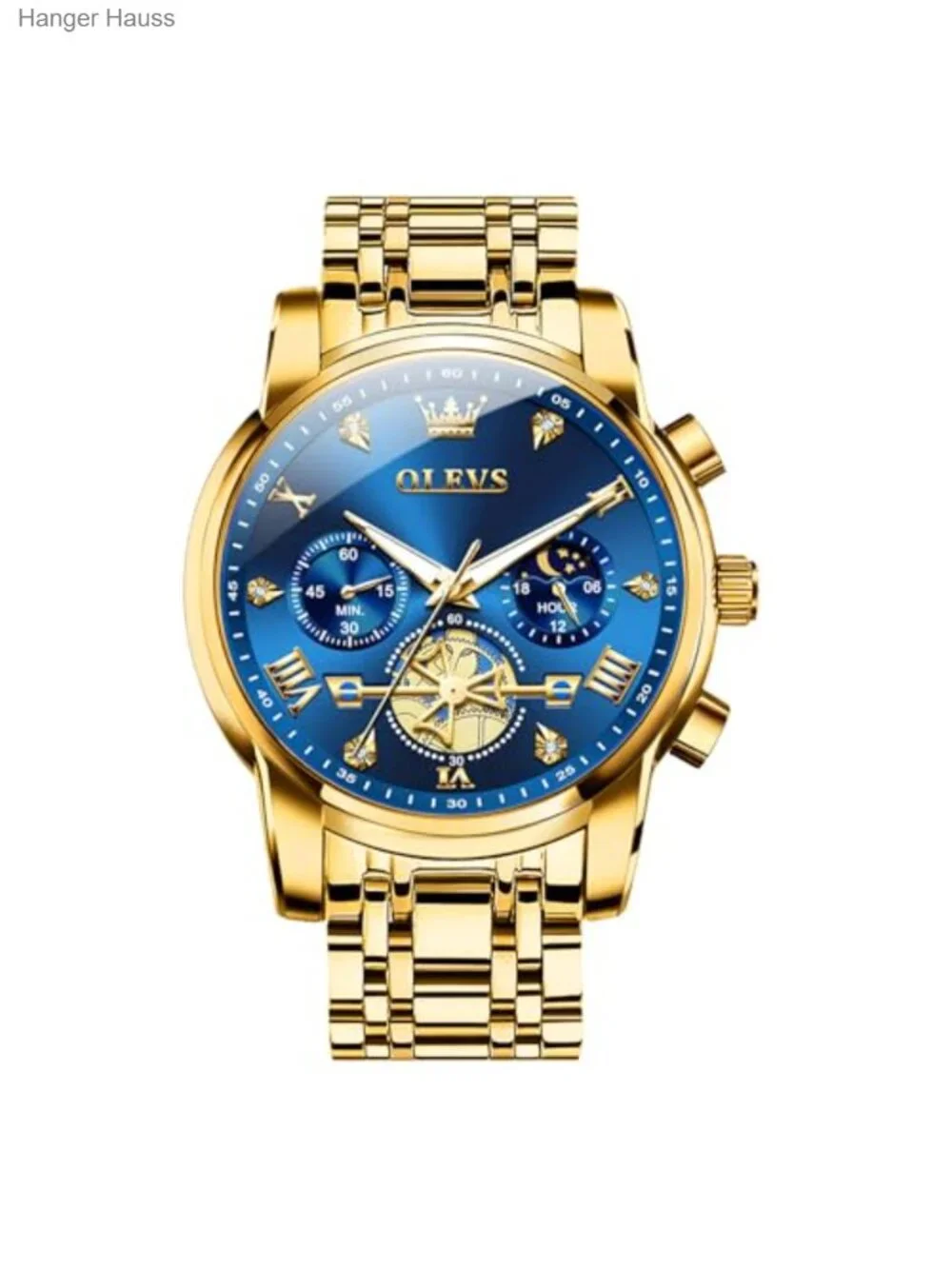 Men's Stainless Steel Chronograph Quartz Watch Dress Analog